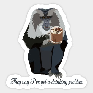 Drinking Monkey Sticker